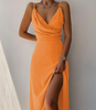 Sling V-Neck Split Sleeveless Dress