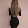 Sexy Backless Long Sleeves Package Hip Dress