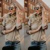 Fashion Round Neck Sequined Long-Sleeved T-Shirt