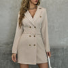Temperament Sexy Long-Sleeved Double-Breasted Dress