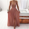 Fashion Sexy V-Neck Sling Chiffon Halter Dress