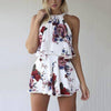 Sexy Women's Vest Sleeveless Print Two-piece Shorts