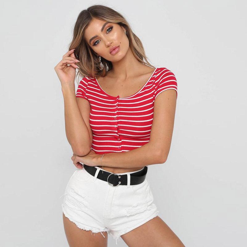 Women's Stripe Short-Sleeve T-Shirt