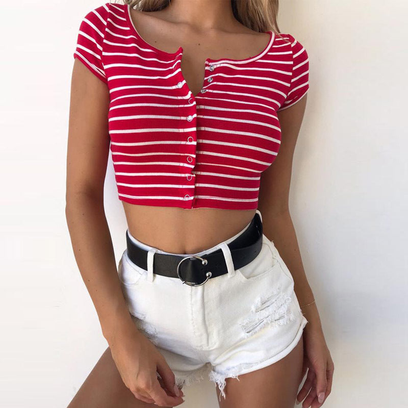 Women's Stripe Short-Sleeve T-Shirt