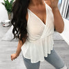 Women'S White V-Neck Sling Tops