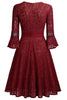 Solid Color Round Neck Lace Slim Dress