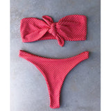 Design Knotted Bikini Split Swimsuit
