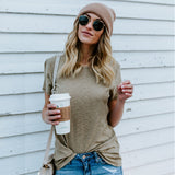 Casual Fashion Solid Color Short-Sleeved T-Shirt