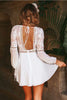 Women'S Lace Long Sleeves Backless Dress