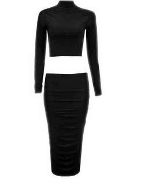 Design long-sleeved two-piece dress