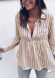 Women's Striped Casual Long Sleeve Shirt