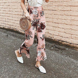 Sexy Women'S Pink Printed Trousers