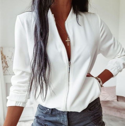Fashion Long-Sleeved Zipper Cardigan Coat
