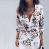 Fashion Sexy Printed V-neck Long Sleeve Shirt