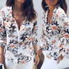 Fashion Sexy Printed V-neck Long Sleeve Shirt