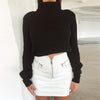 Solid Color High-Necked Slim Casual Sweater