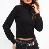 Solid Color High-Necked Slim Casual Sweater