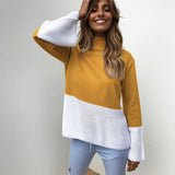 Women High-Necked Knitting Loose Long Sleeves Sweater