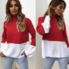 Women High-Necked Knitting Loose Long Sleeves Sweater