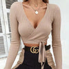 Women'S Sexy V-Neck Knit T-Shirt