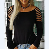 Slim Sexy Long Sleeve Strapless T-Shirt Top