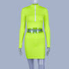 Solid Color Long Sleeve Hip Dress Two-Piece Set