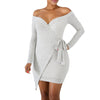 Sexy Strapless Long-Sleeved Package Hip Dress