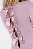 Sexy Fashion Backless Bowknot Long Sleeve Shirt