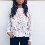 Lace Sexy Long-Sleeved Top
