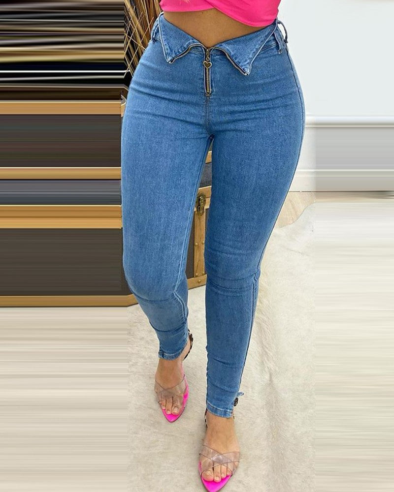 High Waist Design Jeans