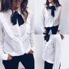 Sweet Chiffon Bow Long Sleeve Shirt