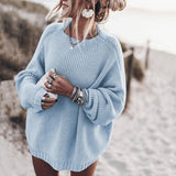 Women'S Knitted Solid Color Loose Sweater