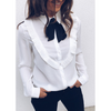 Sweet Chiffon Bow Long Sleeve Shirt