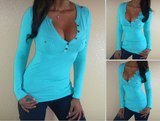 Tight-fitting buttons long-sleeved shirt