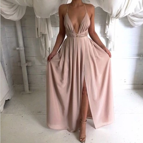 Solid Color Slim Long Sleeve Dress