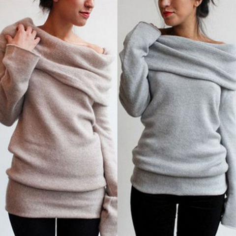 Slim round neck long-sleeved sweater