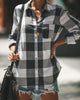 Sexy Women'S Long Sleeve Plaid Shirt