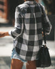 Sexy Women'S Long Sleeve Plaid Shirt