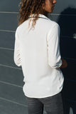 Women'S Long Sleeved Slim Chiffon Shirt Tops