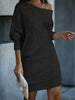 Long Sleeve Slim Women Solid Color Dress