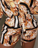 Fashion Sexy Print Long Sleeve Two-piece Suit