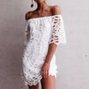 Solid Color Lace Fashion Short Sleeve Dress