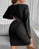 Women's Button Long Sleeve Dress