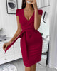 Sexy V-Neck Puff Sleeve Dress