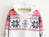 Printed Long-Sleeved Hooded Sweater