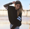 Loose striped long-sleeved knit sweater