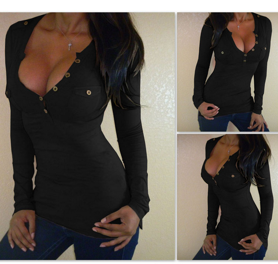Tight-fitting buttons long-sleeved shirt