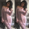 FASHION SEXY LONG-SLEEVED KNIT DRESS