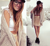 Loose bat sleeve knit cardigan sweater jacket