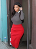 Sexy round neck long-sleeved two-piece dress